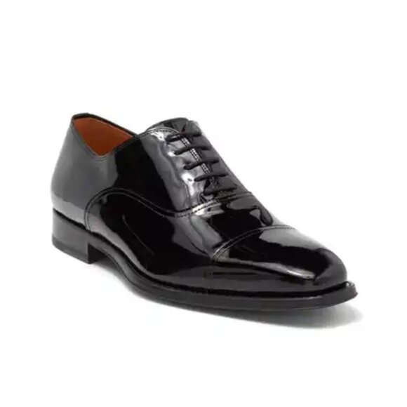 Magnanni NWT New Cap Toe Patent Leather Oxfords No Laces Sz 11